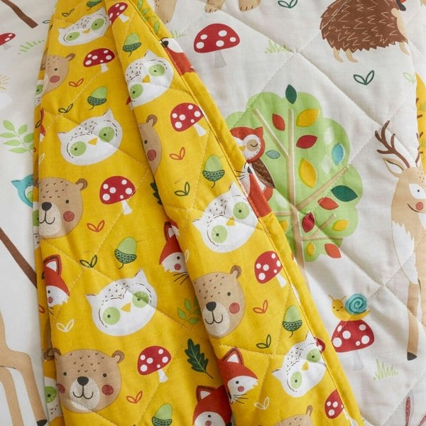 Woodland Friends Quilted Throw - Happy Linen Company