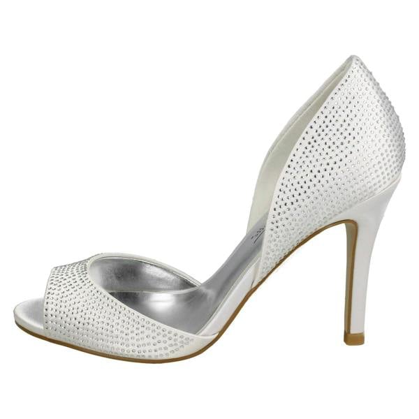 Anne Michelle Ladies Anne Michelle Diamante Peep Toe High Heels
