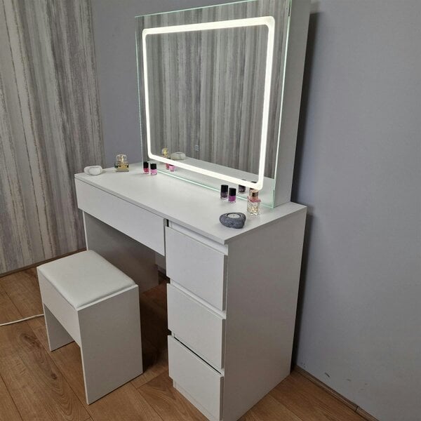 Kosy Koala Dressing Table with Mirror and Stool Makeup Vanity LED Mirror Lights Hollywood Table