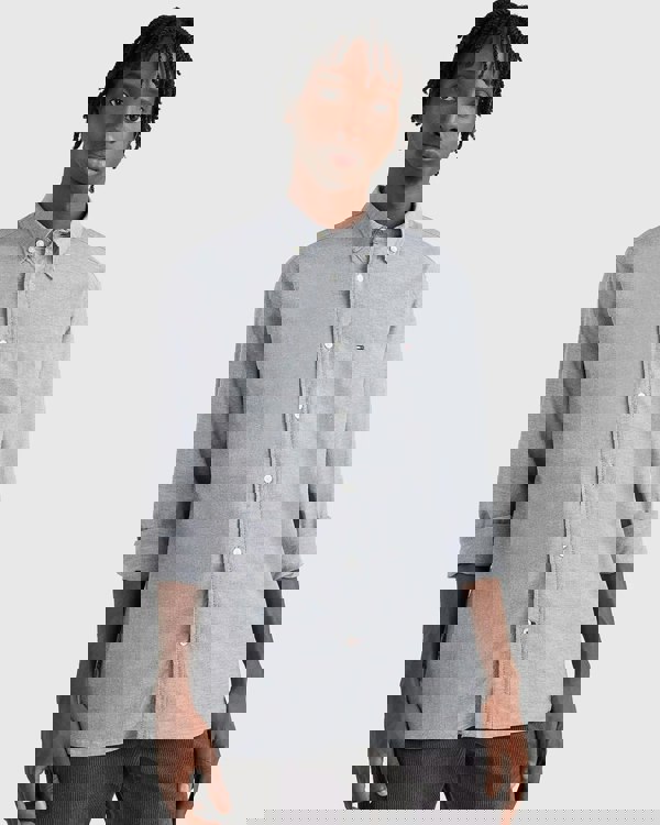 Tommy Hilfiger Core 1985 Flex Mens Long Sleeve Oxford Shirt - Desert Sky