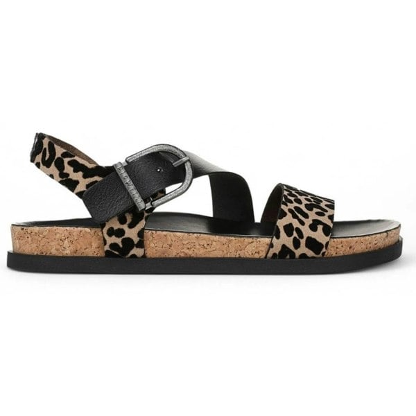 Blowfish Malibu Lance - Women's Leopard Brown Footbed Flat Sandals