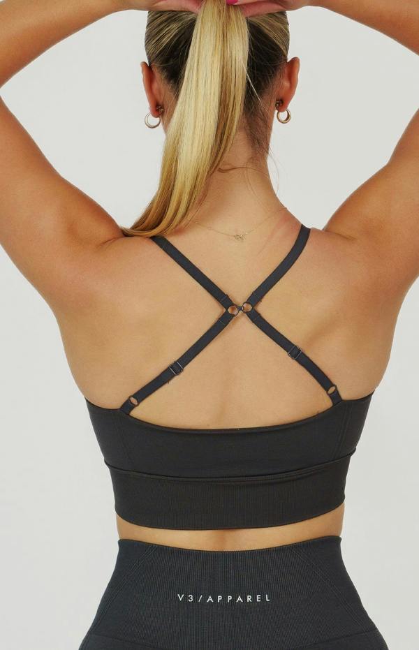 V3 Apparel Tempo Seamless Scrunch Leggings & Multi-Way Sports Bra Set - Slate Grey