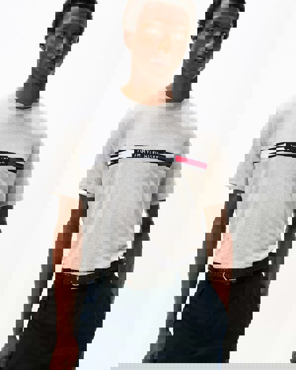 Tommy Hilfiger Hilfiger Chest Insert Mens T-Shirt - Light Grey Heather