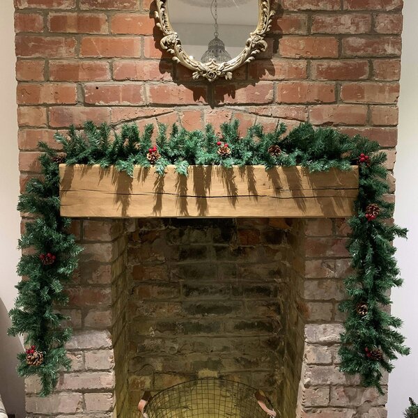 Samuel Alexander Premier 270cm (9ft) Christmas Garland Decoration With Red Berries & Cones