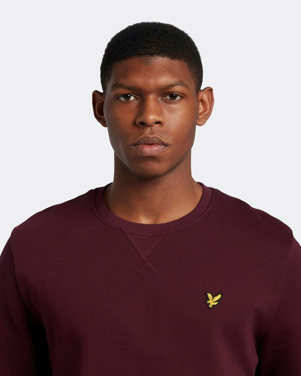 Lyle Scott Branded Pull over Jumper Burgundy Rackhams