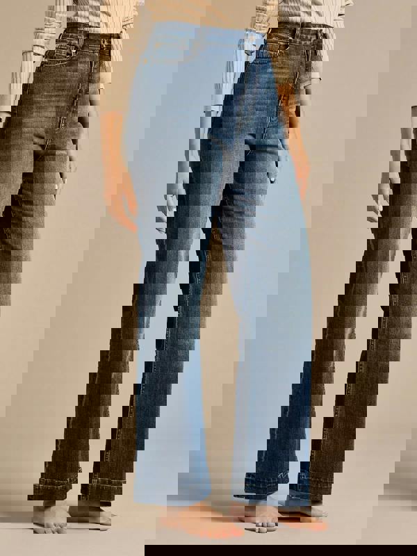 GWD Dixie Indigo Mid Wash Straight Leg Denim Jean