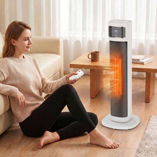 HOMCOM Portable Space Heater, 2000W Electric Ceramic Heater with 4 Modes