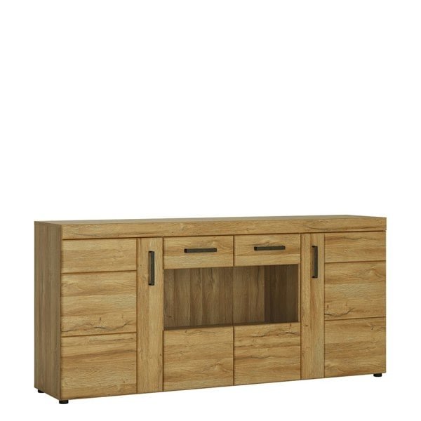 Furniture To Go Cortina 4 door wide glazed sideboard in Grandson Oak