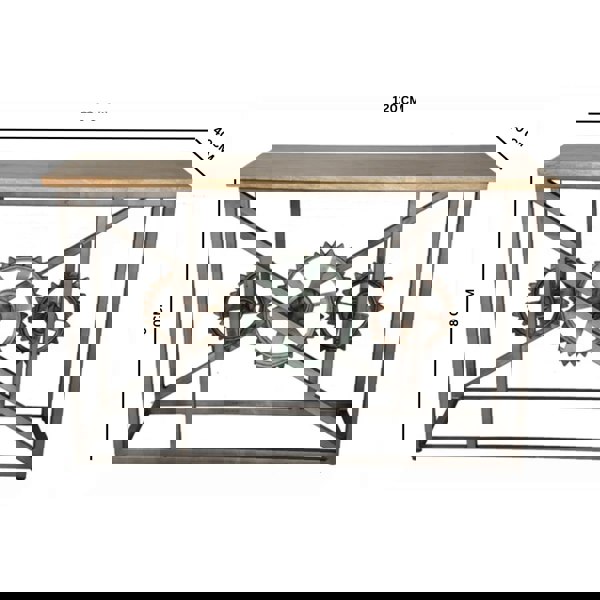 IH Design Ells Industrial Console Table with Wheels