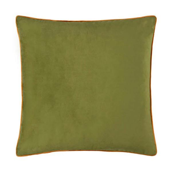 Furn Meridian Velvet Cushion Cover - Olive/Ginger - 