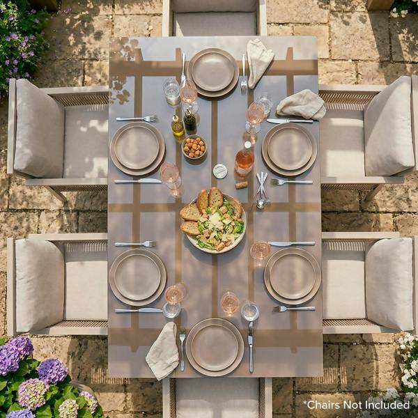 Dellonda Fusion Aluminium Glass Garden Dining Table with Parasol Hole - DG51