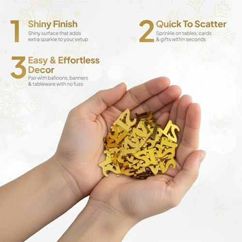21st Birthday Gold Metallic Confetti Pack, Table Decoration in 1, 2 or 4 Packs image 7