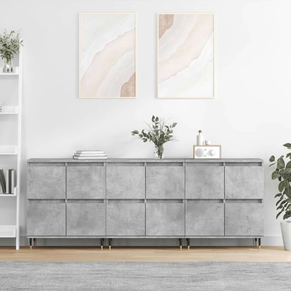 Berkfield Sideboards 3 pcs Concrete Grey Engineered Wood