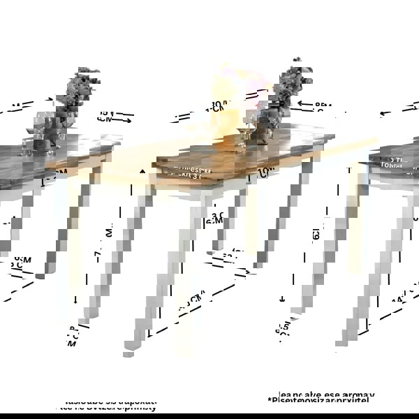 IH Design Milano Solid Mango Wood White Dining Table 170Cm