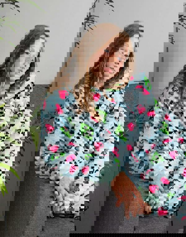 Minecraft Girls Blue Creeper Blanket Hoodie