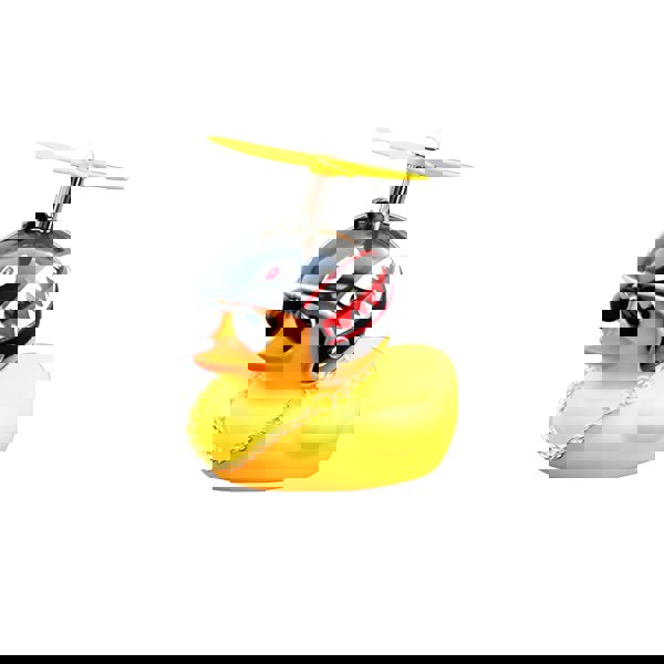 anycoplus Anypack Car Ornaments Rubber Yellow Duck for Car Dashboard Decorations Cool Glasses Duck with Propeller Helmet Gold Chain