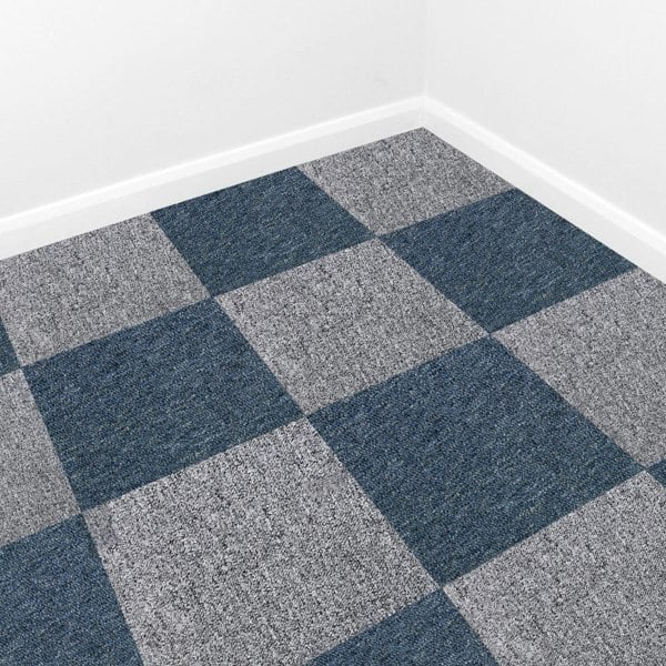 40 x Carpet Tiles 10m2 - Storm Blue & Platinum Grey