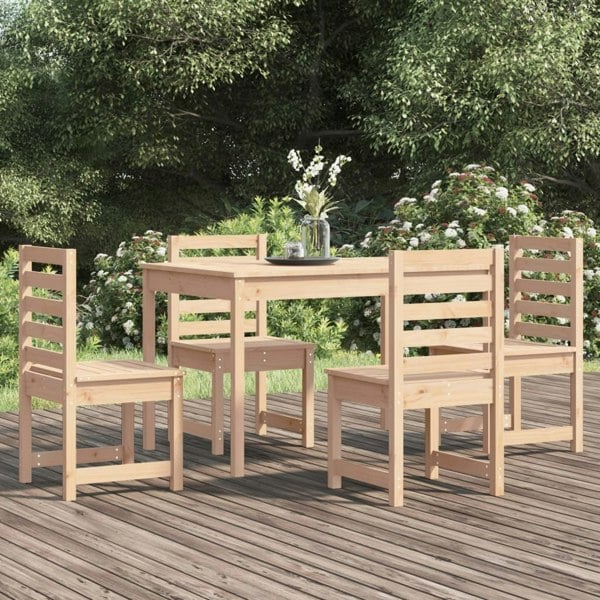 Berkfield 5 Piece Garden Dining Set Solid Wood Pine