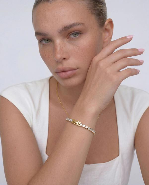 Elk & Bloom 14K Gold Solitaire Tennis Bracelet