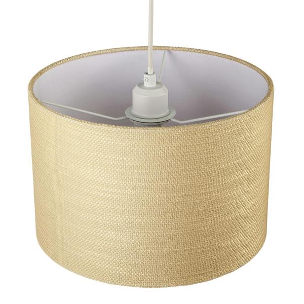 Sunlight Yellow Textured Linen Pendant Lighting Shade with Diffuser Image 3