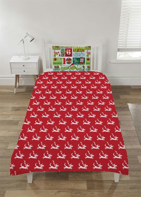 HomeSpace Direct The Grinch 12 Days of Christmas Duvet Cover Set Bedding