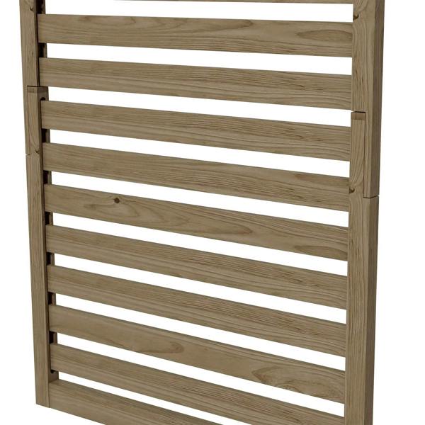 Natural fir wood slatted trellis panel for wall-mounted plant stand