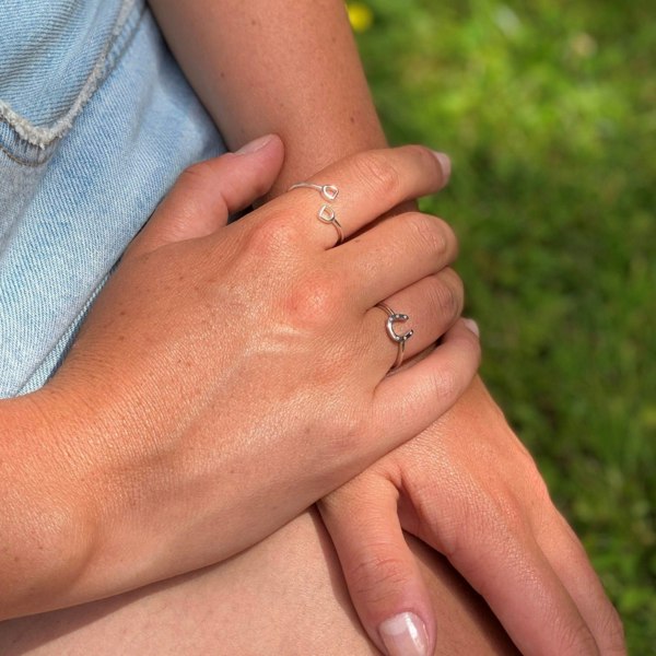 Sterling Silver Pavé Horseshoe Ring - Reeves & Reeves