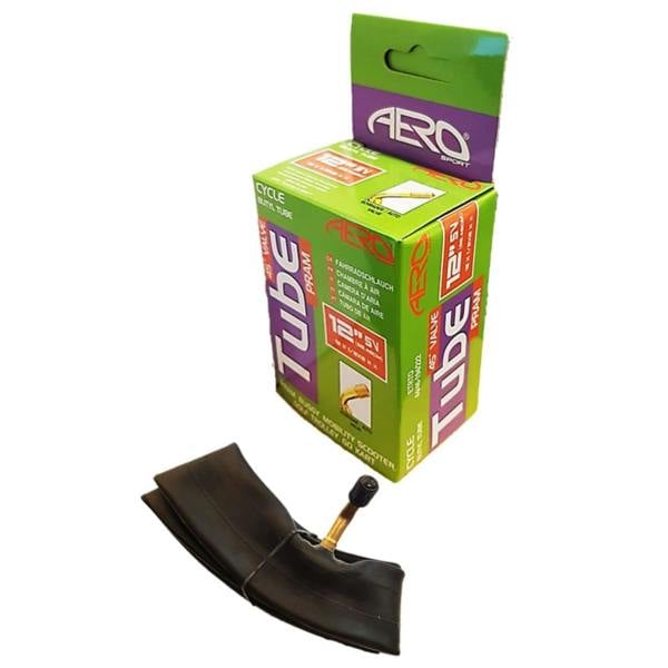 Aero Sport Butyl Rubber (45º) 12" x 1.75-2.125 Inner Tube 500%* Extra Ride Time Schrader Valve