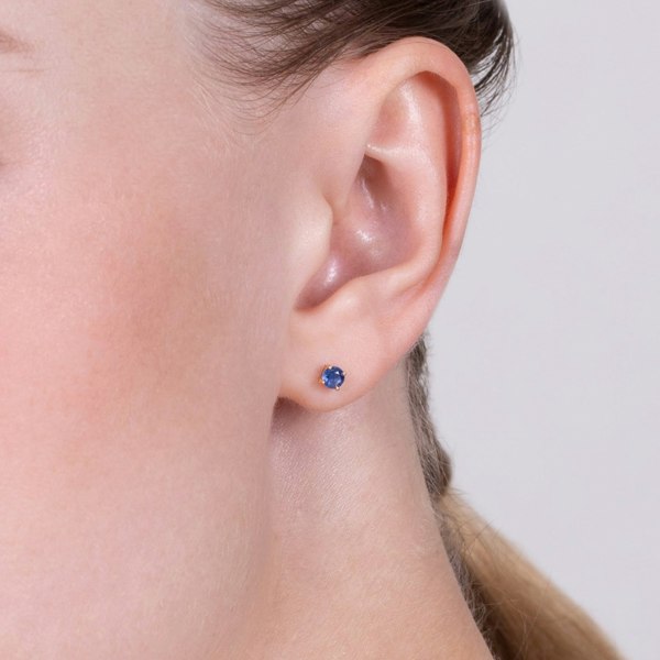 Gemondo Classic Round Blue Sapphire Stud Earrings in 9ct Yellow Gold 3.5mm