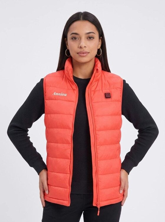 Anniou Women's Heated Duck Down Vest - red