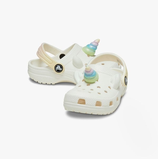 Crocs 209701-0WV CLASSIC IAM RAINBOW UNICORN Unisex Kids Clogs Chalk