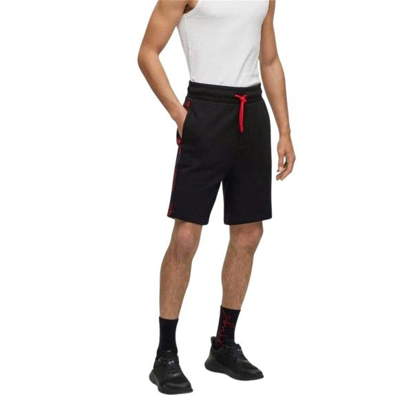 Hugo Boss Mens Cotton Blend Side Logo Sweat Shorts - Black - 