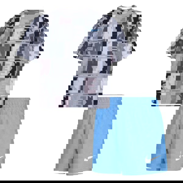 Nike Childrens/Kids Knitted T-Shirt & Shorts Set - Blue/Grey/White