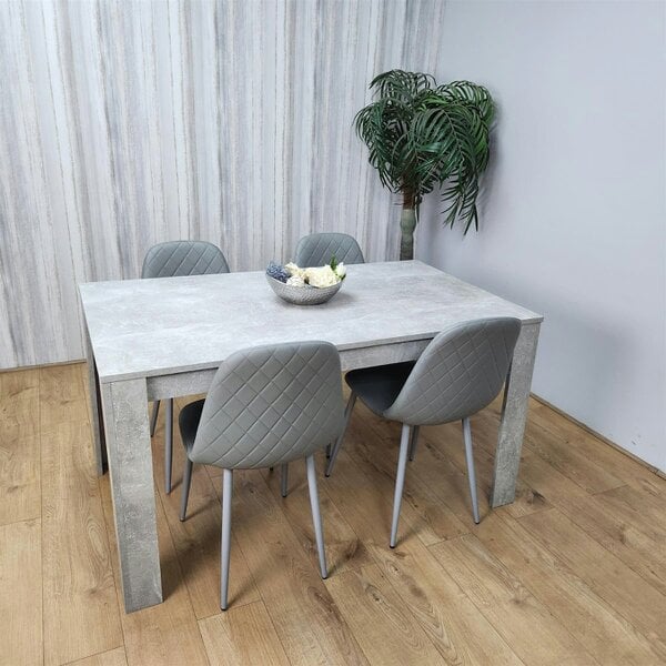 Kosy Koala Wooden Rectangle Dining Table Sets with Set of 4 Chairs for Dining Room, Grey