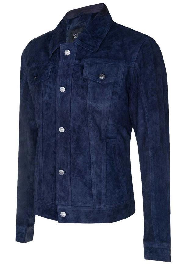 Infinity Leather Mens Goat Suede Leather Jeans Jacket-Adelaide