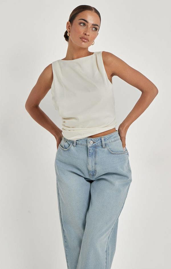 Urban Bliss Satin Tie Back Top