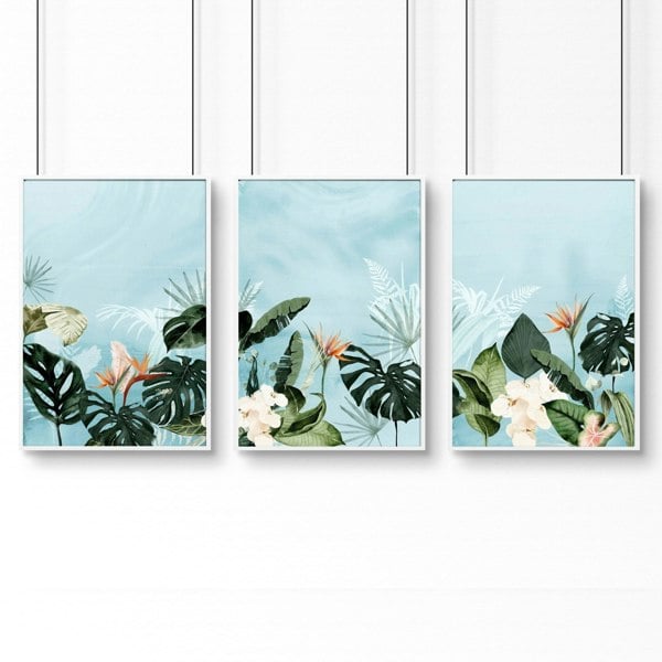 Home office art | set of 3 Tropical wall art prints