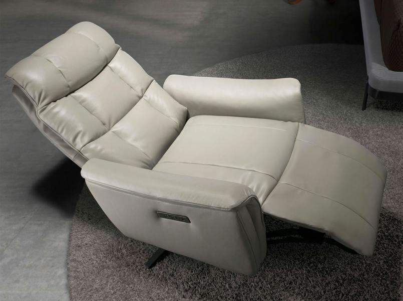 Angel Cerdá Grey leather swivel armchair 5114