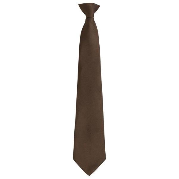 Premier Unisex Adult Colours Fashion Plain Clip-On Tie - Brown