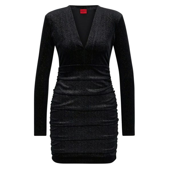 Hugo Womens/Ladies Nibyll Ruched Dress - Black