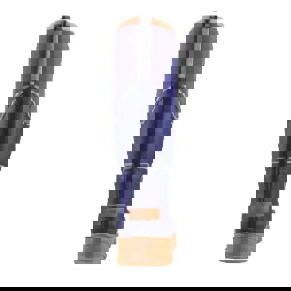 Muck Boots MUCK Boots GRIT S5 Mens Tall Safety Composite Toe/Midsole Wellie, tall blue safety work boot with orange accents and reinforced toe for protection.