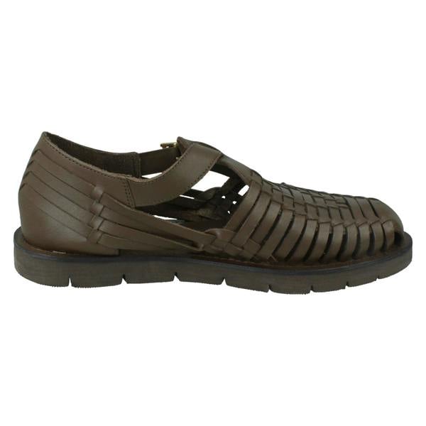 Leather Collection Mens Leather Collection Flat Weaved Sandals A0051