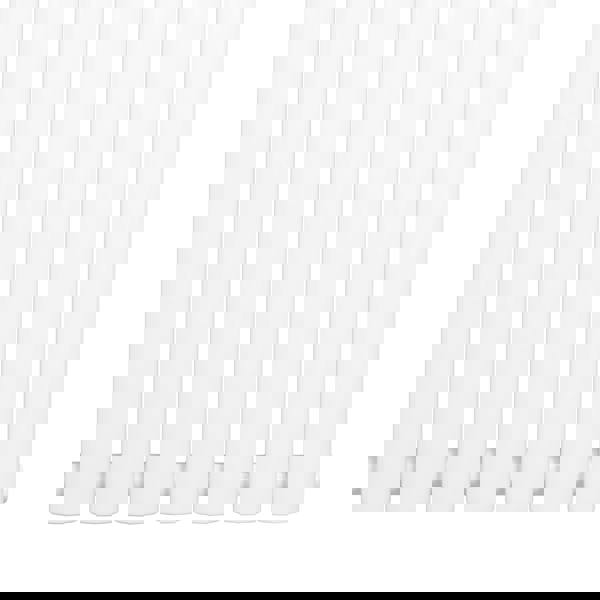 White oval single column radiator with a smooth finish, featuring evenly spaced vertical panels and a sleek design, ideal for modern interiors