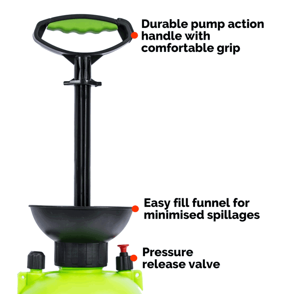 ProKleen Pro-Kleen Garden Pressure Pump Sprayer Manual Action 8L With Brass Lance and 2 x Spare Seal Kits