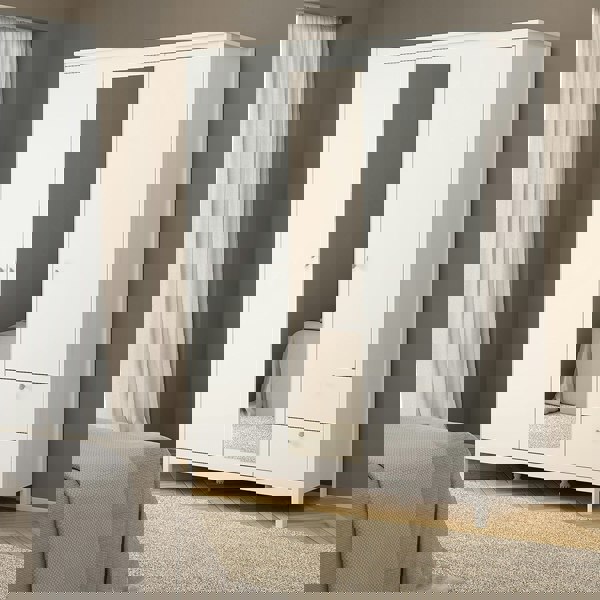 Furniture To Go Madrid Wardrobe with 2 doors + 1 mirror door + 2 drawers White