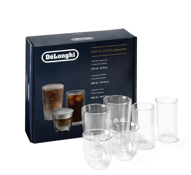 De’Longhi De'Longhi DLSC326 Double Wall Hot & Cold Collection Glasses Pack of 6
