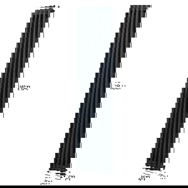 Monstershop Traditional 2 Column Radiator - 1800 x 382mm - Anthracite Grey