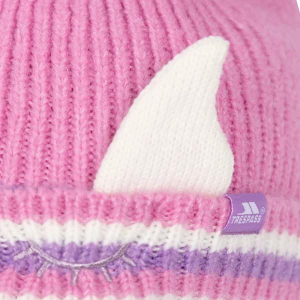 Trespass Girls Magic Horn Fleece Lined Beanie - Light Pink - 
