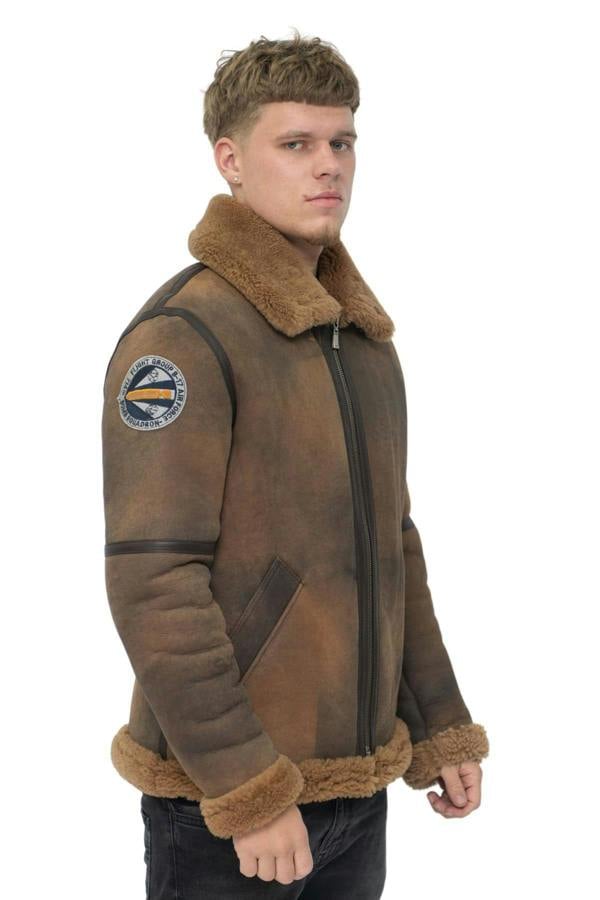 Infinity Leather Mens B3 Sheepskin WW2 Bomber Jacket-Arnsberg