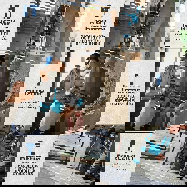 Traderight  21V Cordless Rotary Hammer Drill SDS Plus Concrete Impact Drill Tool